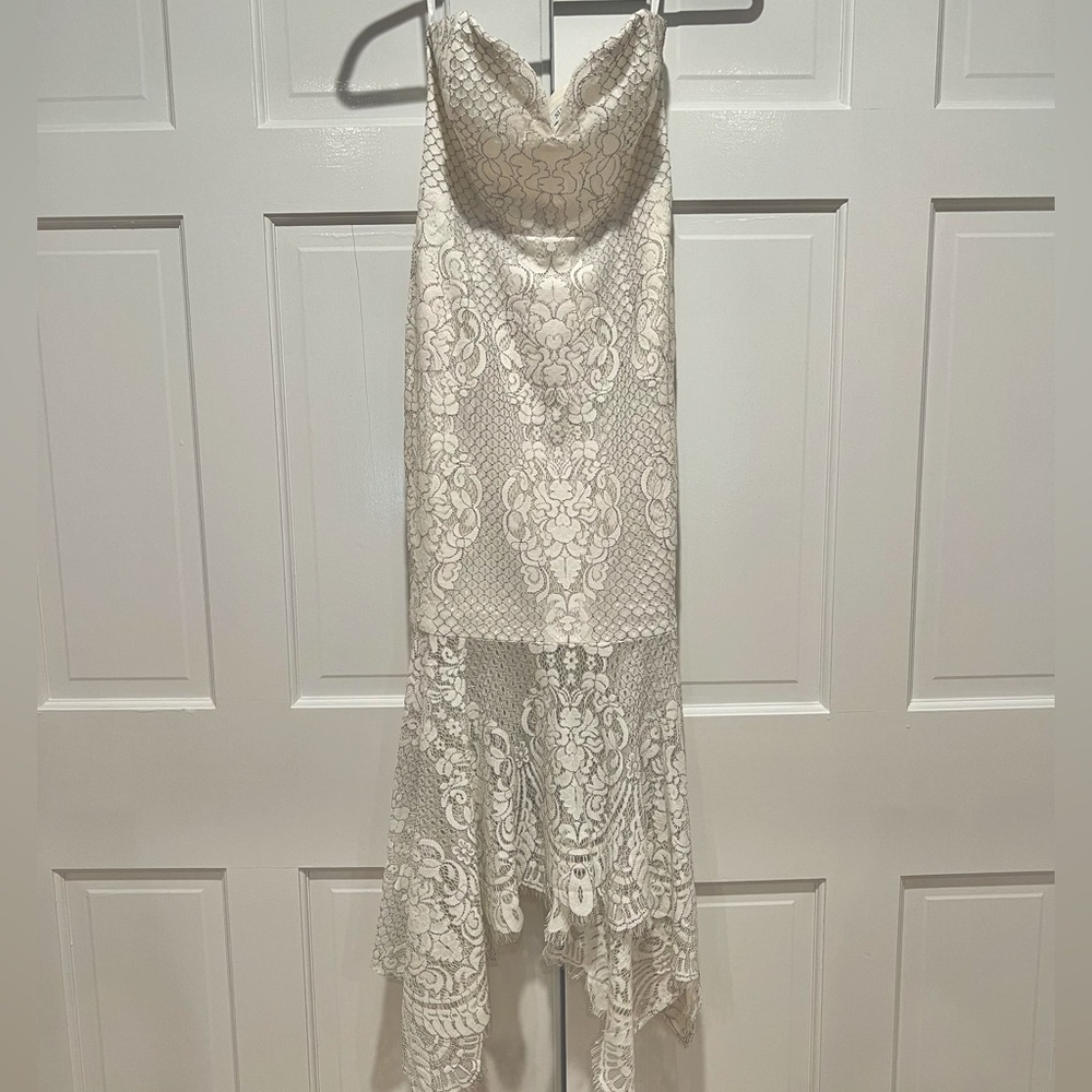 Shona Joy Strapless Lace Dress